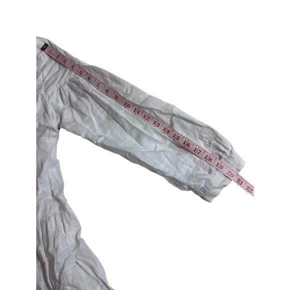 Witchery White Tiered Cotton Linen Blend Mini Dress Women’s Size 16 - Picture 3 of 5